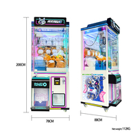 Machine à griffes en peluche, machine de distribution de poupées d'arcade, taille personnalisée, logo imprimé au laser, en métal, pour divertissement et cadeaux