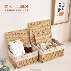 Organisateur <span class=keywords><strong>de</strong></span> paniers tissés ronds <span class=keywords><strong>de</strong></span> style moderne petit bac <span class=keywords><strong>de</strong></span> rangement décoratif avec corde <span class=keywords><strong>de</strong></span> papier en osier <span class=keywords><strong>de</strong></span> bambou coton décor à la maison - Product Image 4