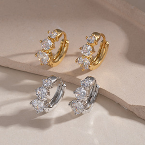 Pendientes de Aro Redondos Chapados en Oro con Microincrustaciones de Zirconia para Fiesta, Joyería para Mujer - Product Image 3