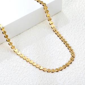 Collar de cadena de acero inoxidable a la moda para mujer, chapado en oro de 18k, impermeable, con borlas y diseño de espina de pescado - Product Image 4