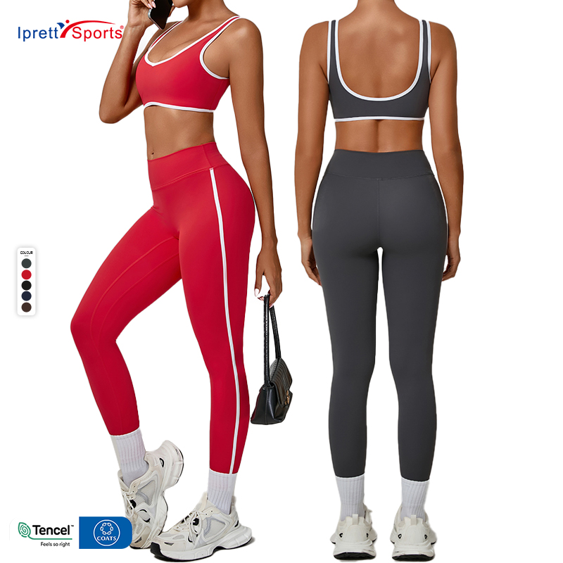 2PCS Contrast Color Sports Set Quick-Drying Gym Set Women Yoga Suit Running Sport Bra Yoga Bras Leggings Gym Fitness Yoga Set