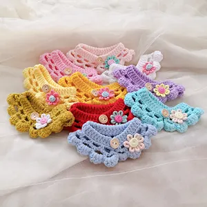 Y-Z Cat bib collars pet supplier products scarf flower crochet knit catgirl collar set