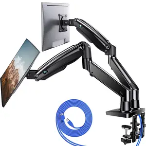 HUANUO Gas Spring Dual Arm Monitor Stand Vesa Mount 100x100 Flexible LCD Gaming Monitor Arm