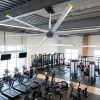 Ventilateur de plafond industriel HVLS de 24 pieds, ventilateur silencieux à économie d'énergie, spécial pour la ventilation des gymnases et des centres de fitness.