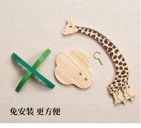 Massief houten giraffe fruitopbergrek creatief dierenbanaanhouder bureau keuken palmboom displayrek huisdecoratie