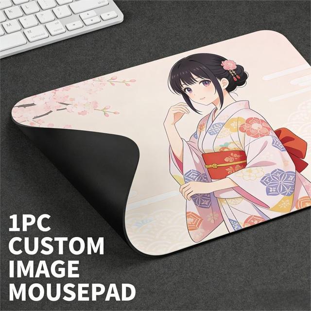 Large Custom Logo Pattern Anime Mouse Pad Top Feel Rubber Logo White Black Desk Mouse Pad Flexible Mouse Pad