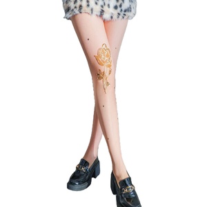 <span class=keywords><strong>Collant</strong></span> alla Moda con Applicazioni di Rose in Strass, Fatti a Mano, per Donne e Ragazze, Design Floreale <span class=keywords><strong>Ricamato</strong></span> Scintillante - Product Image 1