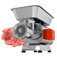 Hachoir à Viande Professionnel Entièrement en Acier Inoxydable, Hachoir, Poussoir à Saucisses et Trancheuse à Viande Commercial