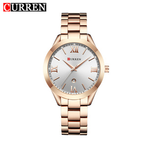 Montre pour femme CURREN 9007, luxe, sport, mode, mouvement à quartz, bracelet en acier inoxydable, chronographe, résistance à l'eau 3BAR - Product Image 1