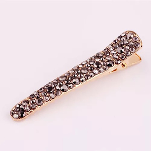 <span class=keywords><strong>Pince</strong></span> à cheveux en métal ornée de strass en cristal, forme <span class=keywords><strong>bec</strong></span> de canard, scintillante, à <span class=keywords><strong>bec</strong></span> <span class=keywords><strong>long</strong></span>, pour sectionnement en salon, barrette de mariée et de fête - Product Image 4