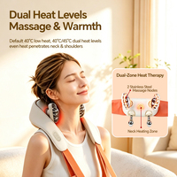 Noeuds de massage en acier inoxydable 4D, pétrissage ciblé pour un soulagement musculaire précis, couverture complète pour le cou, les épaules et le dos