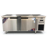 Table de préparation réfrigérée en acier inoxydable pour cuisine professionnelle, sous comptoir, pour restaurants et traiteurs