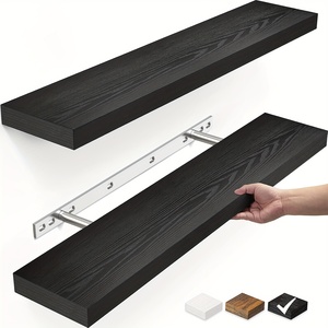 Tùy chỉnh gỗ tự nhiên nổi kệ cho tường hiển thị treo tường trang trí kệ cho phòng khách, phòng tắm - Product Image 3