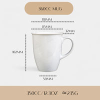 Vente flash Tasse à café en céramique et porcelaine 360cc avec couleur unie beige et design de grand gobelet à large ouverture pour la maison et le restaurant
