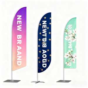 Lướt sóng tổ chức sự kiện Banner bãi biển quảng cáo cho cá nhân bay cờ cực với biểu tượng tùy chỉnh Polyester nhôm Cột cờ ngoài trời - Product Image 1