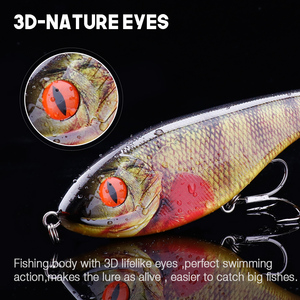 Leurre coulant vibrant de type poisson nageur, appât artificiel idéal pour la pêche au brochet, Wobbler, crankbait, 76/130g - Product Image 4