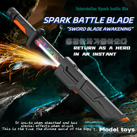 Épée Jouet Sparkblade en Plastique Réaliste avec Fumée et Lumière LED Multicolore, Effet D'étincelle Éblouissant et Fourreau – Cadeau D'Anniversaire Garçon