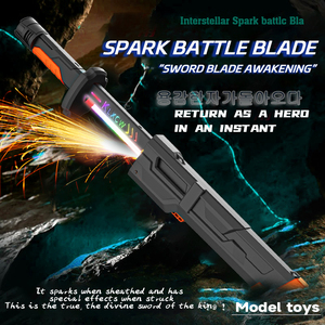 <span class=keywords><strong>Épée</strong></span> <span class=keywords><strong>Jouet</strong></span> Sparkblade en <span class=keywords><strong>Plastique</strong></span> Réaliste avec Fumée et Lumière LED Multicolore, Effet D'étincelle Éblouissant et Fourreau – Cadeau D'Anniversaire Garçon - Product Image 2