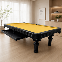 Table de billard américaine en bois massif à prix d'usine, style campagnard, personnalisable, avec tiroir et sculptures rustiques classiques