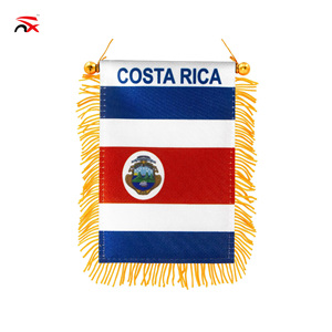 Bandera Nacional de Costa Rica con Flecos para Colgar, Mini Bandera Patriótica para Eventos Deportivos con Borla Dorada, Venta al Por Mayor - Product Image 1