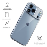 Coque de téléphone transparente ultra-fine en TPU et PC avec protection antichoc pour iPhone 13 14 15 16 17 Pro Max