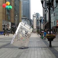 Escultura de Retrato en Acero Inoxidable, Arte Urbano Moderno para Exteriores, Montaje en Suelo, Figura de Gran Escala Hecha a Mano
