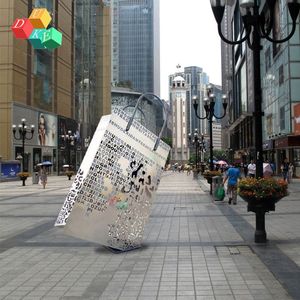 Escultura de Retrato en Acero Inoxidable, Arte Urbano Moderno para Exteriores, Montaje en Suelo, Figura de Gran Escala Hecha a Mano - Product Image 2