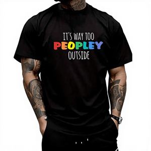 Camiseta Divertida Unisex de Doble Costura, Estampada, 100% Algodón, Casual, Ecológica, Transpirable, Modelo INS, Regalo para Papá - Product Image 1