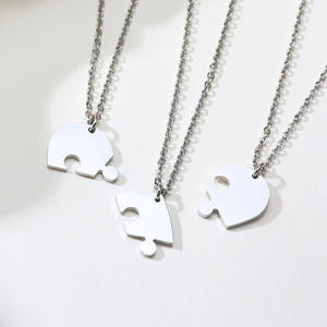 Gioielli di amicizia regalo di cuore nome di famiglia con ciondolo d'amore Bff collana personalizzata migliori amici <span class=keywords><strong>per</strong></span> tre migliori amici - Product Image 1