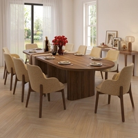 Ensemble de table à manger en bois de luxe VIQ avec chaises en tissu, mobilier contemporain pour la maison, restaurant, hôtel, projet d'aménagement de salle à manger