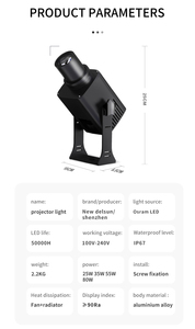 Đèn quảng cáo <span class=keywords><strong>LED</strong></span> ngoài trời chống nước IP67, máy chiếu <span class=keywords><strong>laser</strong></span> năm lưới tùy chỉnh trong nhà, biển hiệu xoay cho cửa và sàn - Product Image 4