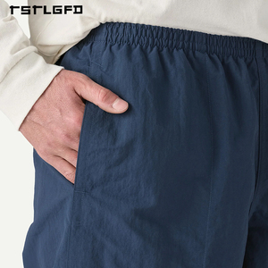 Shorts surdimensionnés vintage pour hommes en couleur unie personnalisée, tissu recyclé, séchage rapide, vêtements de sport, polyester, nylon, respirant, salle de sport - Product Image 5