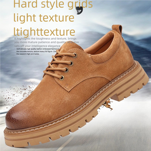 Sepatu Kerja Pria Model Low-Top Nyaman Bernapas dengan Tali Serbaguna Desain Sol Tebal dan Ujung Bulat untuk Gaya Berjalan Santai - Product Image 2