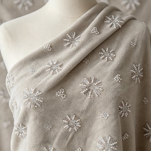Tela de lentejuelas con diseño de estrellas de fuegos artificiales y forro polar de color albaricoque claro A990 para <span class=keywords><strong>abrigos</strong></span> y vestidos de otoño e invierno - Product Image 6