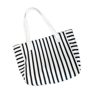 DLBZ New Style Large Capacity Trendy Eco-friendly Customized Striped <b>Rope</b> Handles Shopping <b>Bag</b> for Student - Product Image 2