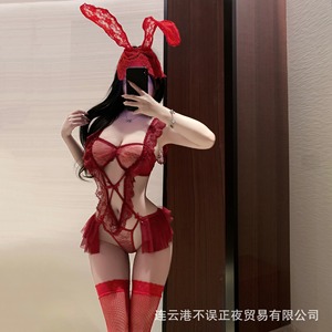 Body de encaje sexy para mujer, perfecto para lencería erótica nocturna, con un busto pequeño y un estilo fetiche seductor. - Product Image 4
