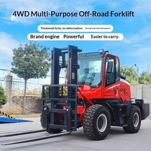 Chariot élévateur intégré multifonctionnel à quatre roues motrices entièrement automatique de 5 à 6 tonnes pour la manutention et l'empilage en entrepôt de construction - Product Image 1