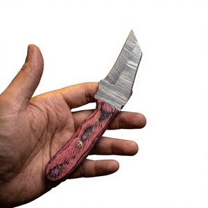 Couteau de chasse et de survie à lame fixe mini, en acier Damas artisanal, pointe tombante, manche en bois, qualité industrielle, pour revendeurs OEM 58/60 - Product Image 6