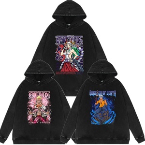 Camiseta Holgada de Algodón Lavable Personalizable, Versión Q Sudaderas con Capucha de Anime para Hombre y Mujer de Luffy, Zoro, Nami, Boa y Sanji - Product Image 1