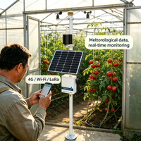 Monitor Cuaca Lapangan Luar Ruangan YONGAGRI Bertenaga Surya, Sensor Nirkabel 4G LoRa WiFi untuk Pertanian, Meteorologi Waktu Nyata