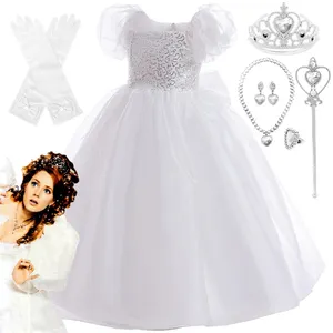 电影魔法公主角色扮演服装万圣节复活节白色派对礼服儿童花式吉赛尔连衣裙