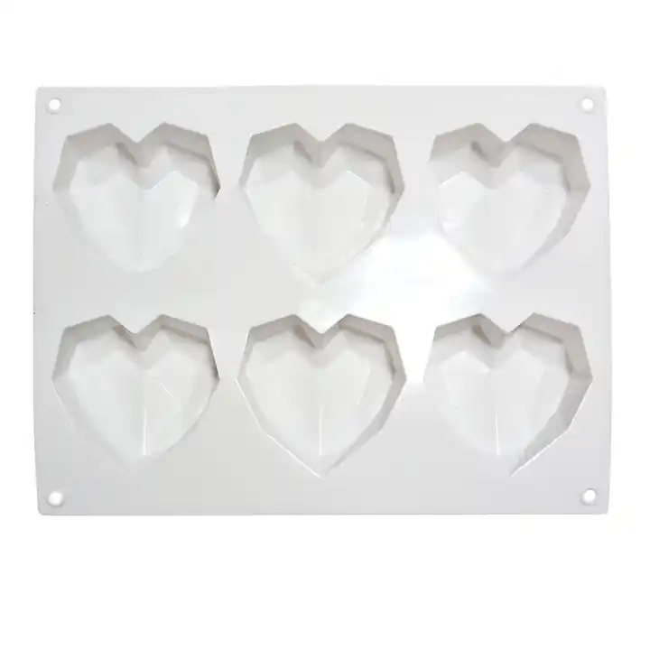 heart silicone molds 8-cavity geometric heart