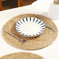 Tapis ronds en paille tressée résistants à la chaleur 30 cm, décoration de table minimaliste, tapis de table pour la maison et les restaurants