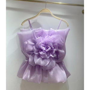 Camisola Floral 3D para Mujer - Blusa con Tirantes Finos y Peplum con Volantes a la Moda - Product Image 6