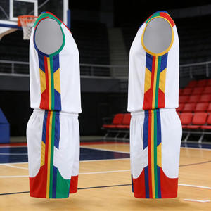 定制球队名称号码男女通用女式儿童男式夏季无袖短裤 <span class=keywords><strong>2</strong></span> 件套篮球服男式运动服篮球套装 - Product Image 2