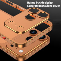 Coque de téléphone en métal à dissipation thermique pour iPhone 17 Air 16 15 14 13 12 Pro Max, étui de protection de luxe original avec fenêtre