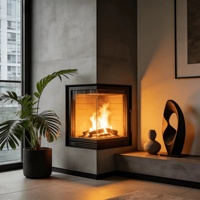 Cheminée à bois encastrable moderne, construction robuste en acier, pour chauffage intérieur de maison, villa, hôtel, restaurant