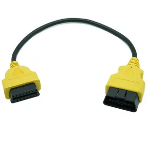 OBD2 16Pin Yellow Round Line 0.3m Car OBD Connect Extend Adapter Wire ELM327 OBD II OBD2 Extension Connector Cord