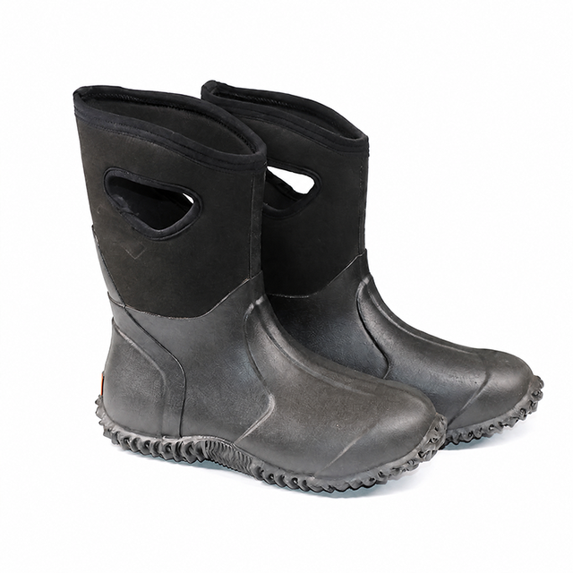 All-Weather Outdoor Rubber Upper Mid-Calf Rain Boots-Insulated & Slip-Resistant for Gardening Farming & Trekking