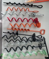 Kit de anclaje a tierra, gancho de anclaje resistente de hélice ancha de 3 "con eje de acero sólido para columpio, toldos de tienda de campaña
